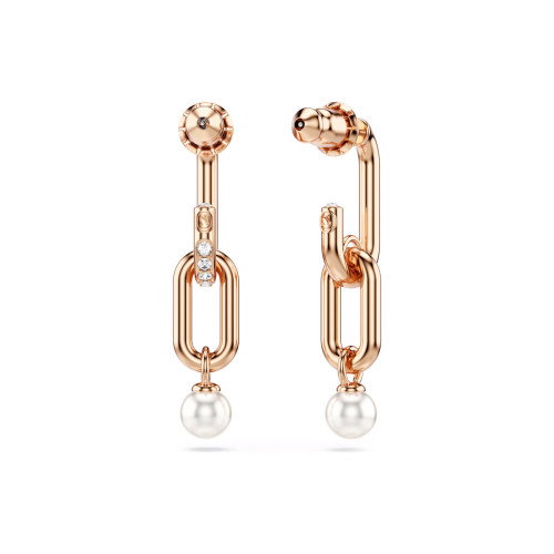 Luxoia - Swarovski Constella Drop Ohrhänger Kristallperle Rundschliff Weiss Roségold Legierungsschicht - 5728585