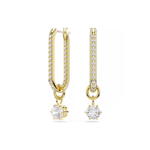 Luxoia - Swarovski Constella Drop Ohrhänger Rundschliff Weiss Goldlegierungsschicht - 5728587