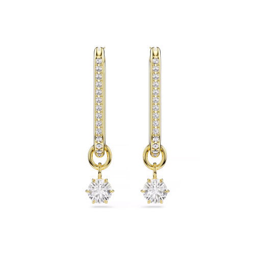 Luxoia - Swarovski Constella Drop Ohrhänger Rundschliff Weiss Goldlegierungsschicht - 5728587