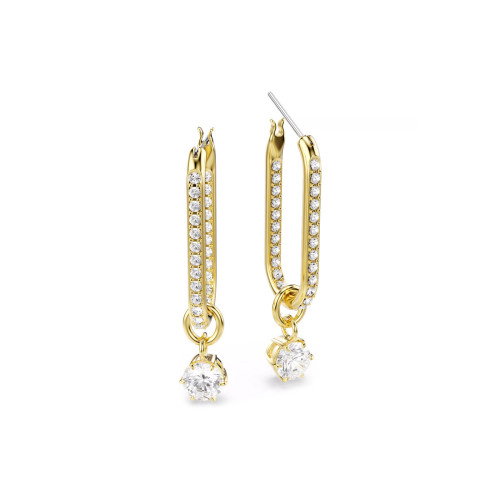 Luxoia - Swarovski Constella Drop Ohrhänger Rundschliff Weiss Goldlegierungsschicht - 5728587