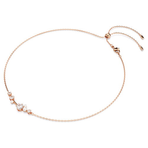 Luxoia - Swarovski Constella Halskette Kristallperle Rundschliffe Weiss Roségold Legierungsschicht - 5729504