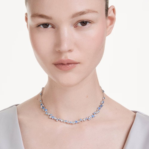 Luxoia - Swarovski Constella Halskette Verschiedene Schliffe Blau Rhodiniert - 5732255