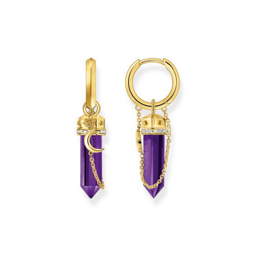Luxoia - Thomas Sabo Creolen mit Anhänger aus imitiertem Amethyst vergoldet - CR722-414-13