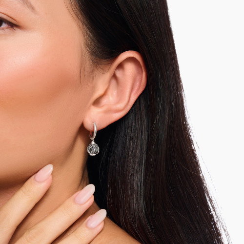 Luxoia - Thomas Sabo Creolen Midnight Rose Silber - CR757-637-21