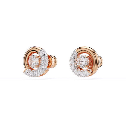 Luxoia - Swarovski Dextera Ohrstecker Rundschliff Weiss Roségold Legierungsschicht - 5692258