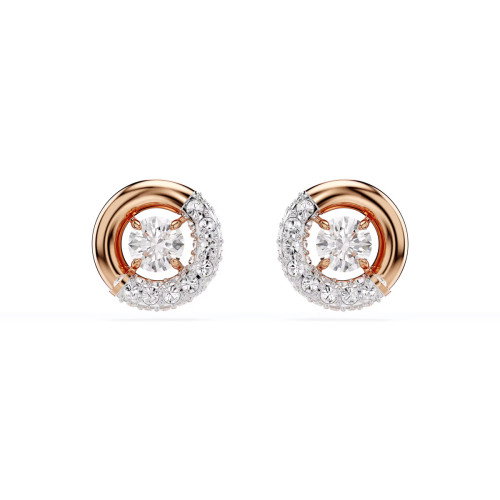 Luxoia - Swarovski Dextera Ohrstecker Rundschliff Weiss Roségold Legierungsschicht - 5692258
