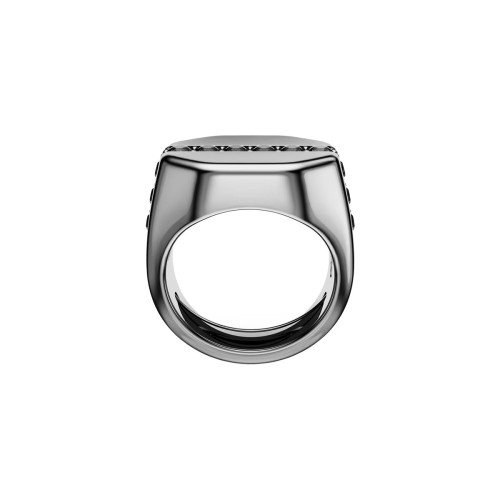 Luxoia - Swarovski Dextera Octagon Ring Achteckform Rundschliff Schwarz Rutheniert
