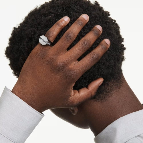 Luxoia - Swarovski Dextera Octagon Ring Achteckform Rundschliff Schwarz Rutheniert