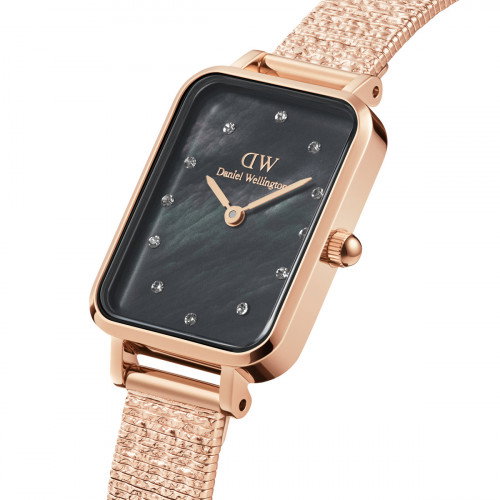 Luxoia - Daniel Wellington Quadro Lumine Pressed Piano Rose Gold Black - DW00100579