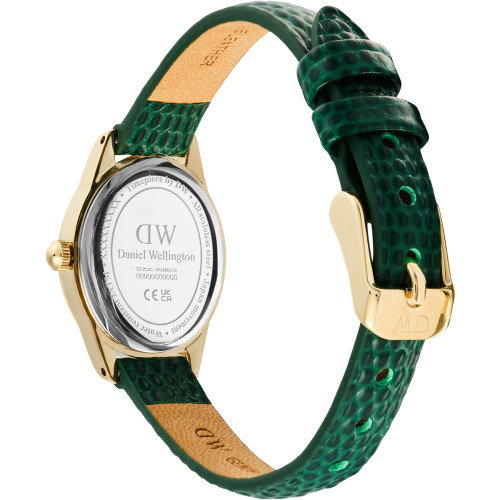 Luxoia - Daniel Wellington Ophelia Mini Green Lizard White Guilloché Gold - DW00100892