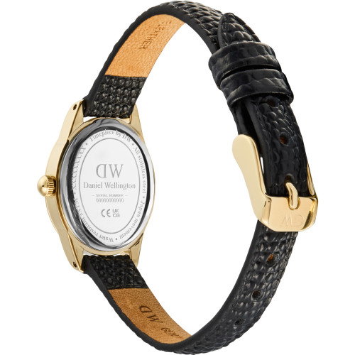 Luxoia - Daniel Wellington Ophelia Mini Black Lizard Unitone Guilloché Gold - DW00100897