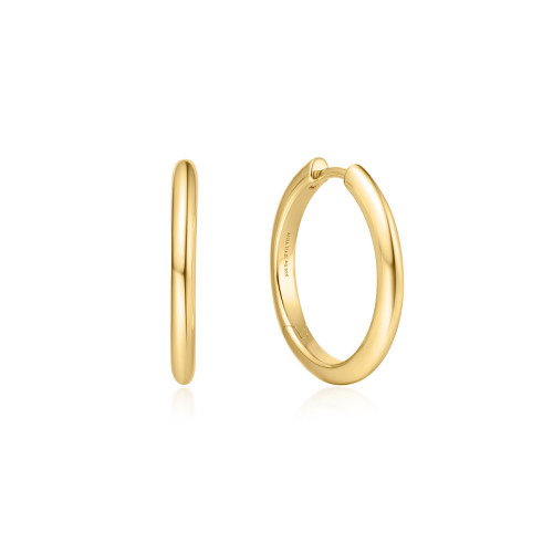 Luxoia - Ania Haie Gold Tube Medium Hoop Ohrringe - E062-03G