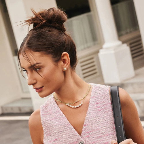 Luxoia - Ania Haie Gold Shell Pearl Bloom Ohrstecker - E069-06G