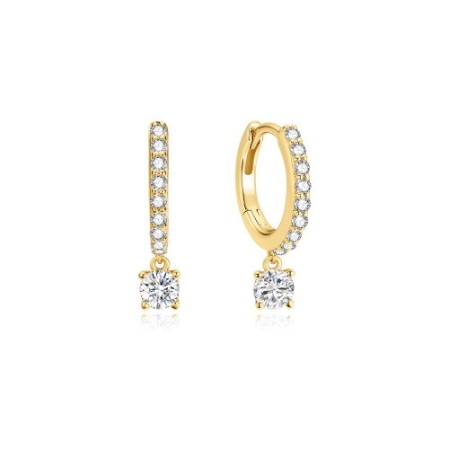 Luxoia - Ania Haie Gold Dangling Sparkle Huggie Ohrringe - E075-09G