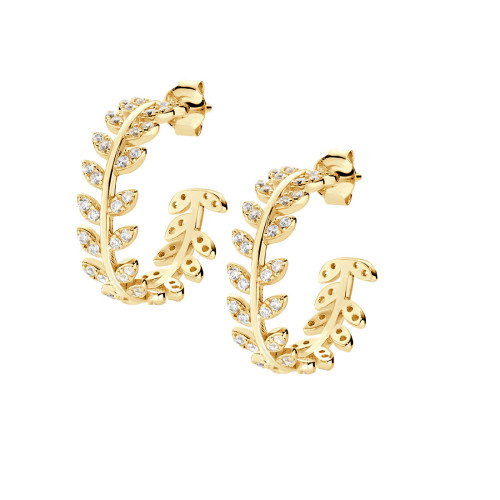 Luxoia - Amen Olive Leaves Hoop Ohrringe - EOLGBZ