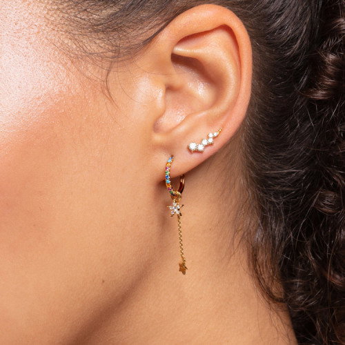 Luxoia - Thomas Sabo Ohrringe Ear Climber Weisse Steine Gold - H2157-414-14