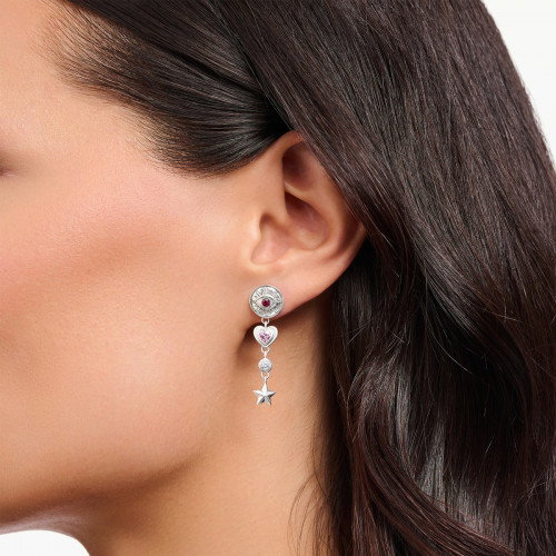 Luxoia - Thomas Sabo Ohrring kosmische Talismane mit bunten Steinen Silber geschwärzt - H2277-640-7