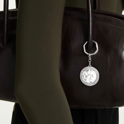 Luxoia - Swarovski Handtaschen Charm Rundschliff Weiss Rhodiniert - 5763032