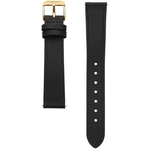 Luxoia - Rosefield Schwarz Leder Uhrenband (16 mm) - HBGL-S358