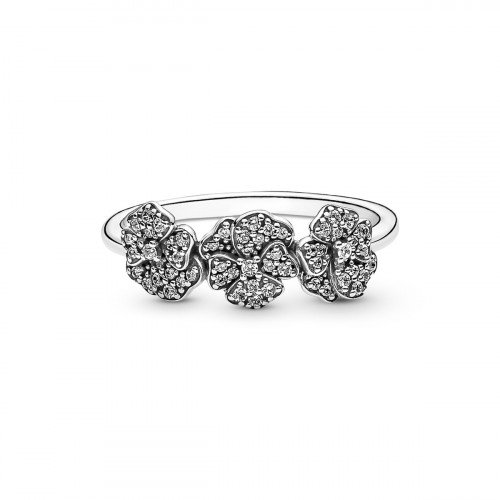 Luxoia - Pandora Dreifacher Stiefmütterchen Blumen Ring - 190786C01