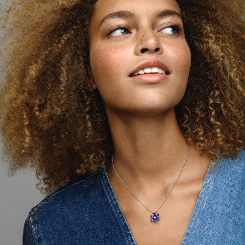 Luxoia - Pandora Funkelnde Blaue Herbarium Cluster Halskette - 392387C02-45