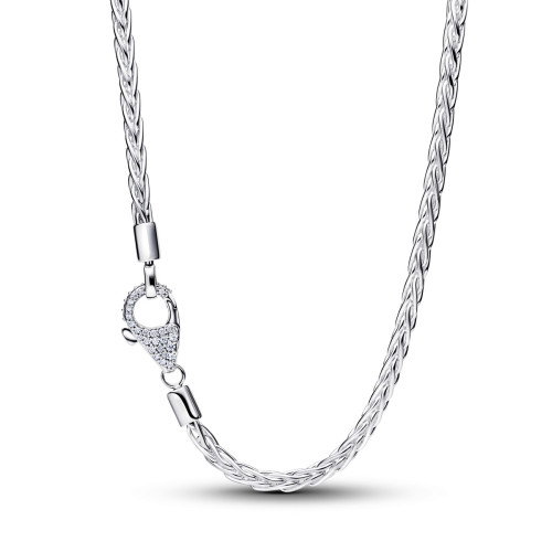 Luxoia - Pandora Fuchsschwanz Charm Halskette mit Pavé Verschluss - 394463C01-45