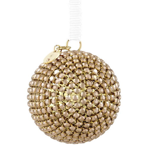 Luxoia - Swarovski Holiday Magic Classics Crystal Mesh Ball Ornament Gold tone - 5760467