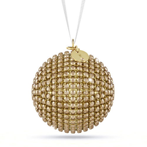 Luxoia - Swarovski Holiday Magic Classics Crystal Mesh Ball Ornament Gold tone - 5760467