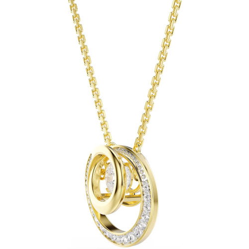 Luxoia - Swarovski Hyperbola Halskette Rundschliff Weiss Goldlegierungsschicht - 5738248