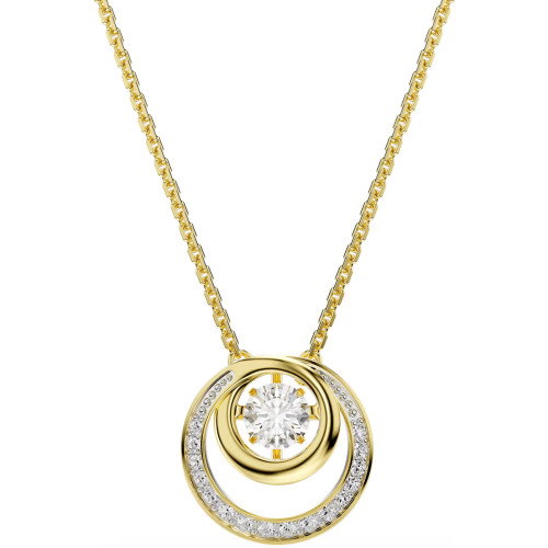 Luxoia - Swarovski Hyperbola Halskette Rundschliff Weiss Goldlegierungsschicht - 5738248