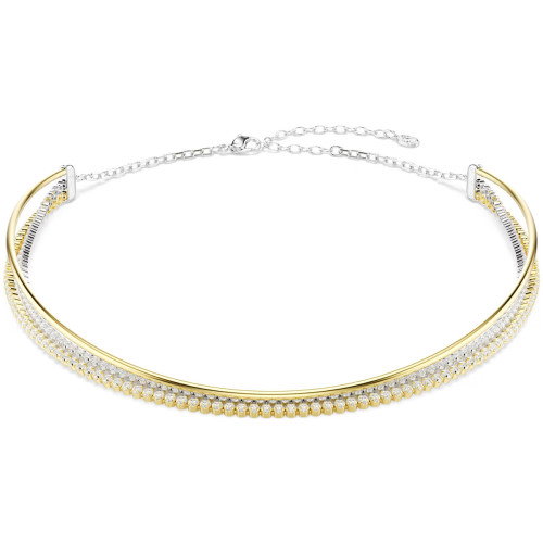 Luxoia - Swarovski Hyperbola Halskette Rundschliff Weiss Metallmix - 5752851