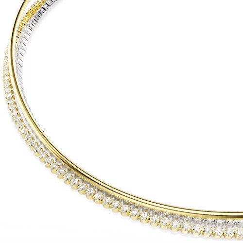 Luxoia - Swarovski Hyperbola Halskette Rundschliff Weiss Metallmix - 5752851