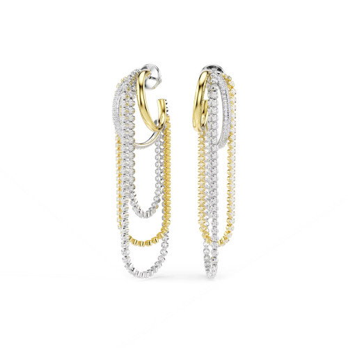 Luxoia - Swarovski Hyperbola Ohrringe Lagen Rundschliff Weiss Metallmix - 5749368