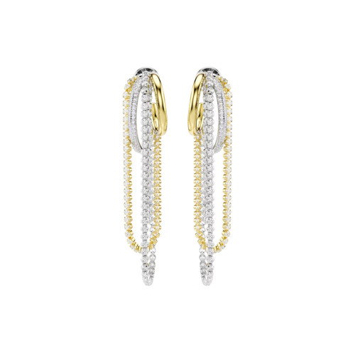 Luxoia - Swarovski Hyperbola Ohrringe Lagen Rundschliff Weiss Metallmix - 5749368