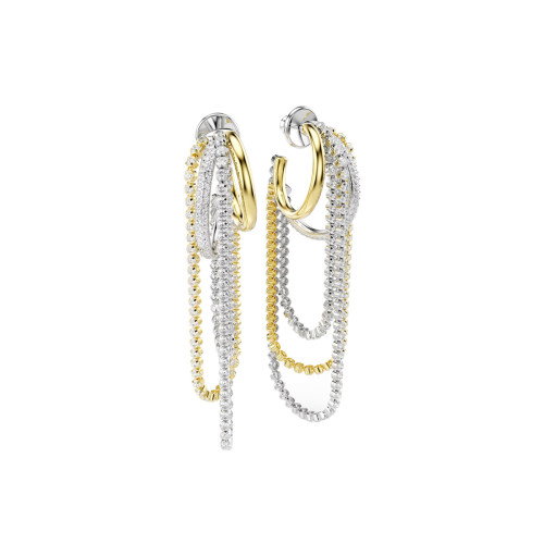 Luxoia - Swarovski Hyperbola Ohrringe Lagen Rundschliff Weiss Metallmix - 5749368