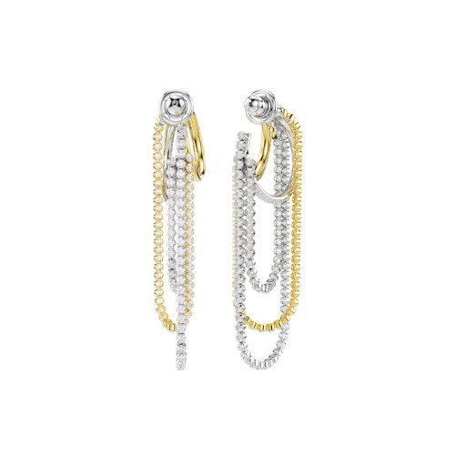 Luxoia - Swarovski Hyperbola Ohrringe Lagen Rundschliff Weiss Metallmix - 5749368