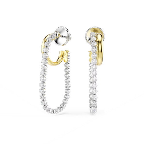 Luxoia - Swarovski Hyperbola Ohrringe Rundschliff Weiss Metallmix - 5749366