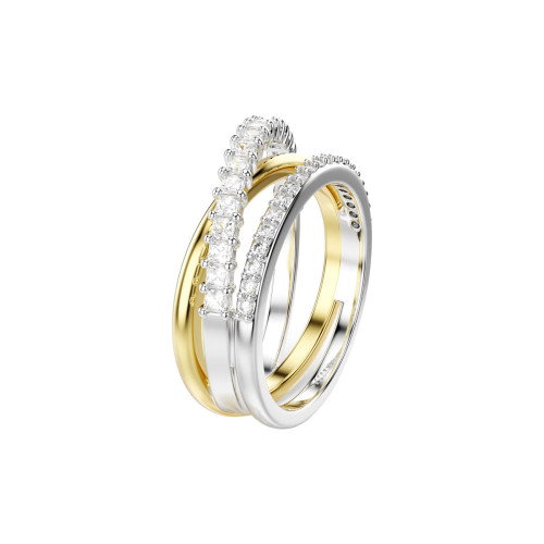 Luxoia - Swarovski Hyperbola Ring Verschiedene Schliffe Weiss Metallmix