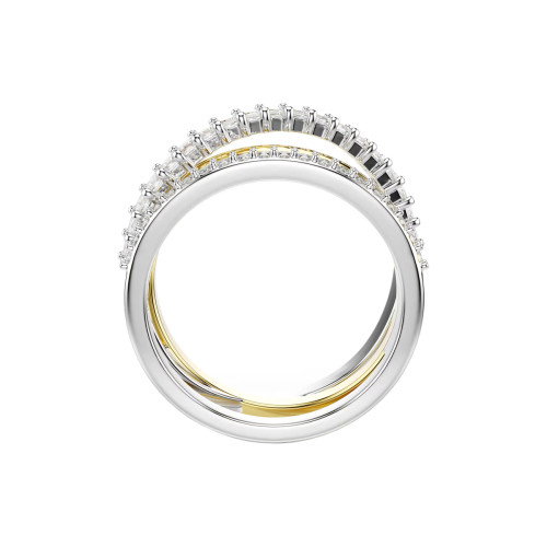 Luxoia - Swarovski Hyperbola Ring Verschiedene Schliffe Weiss Metallmix