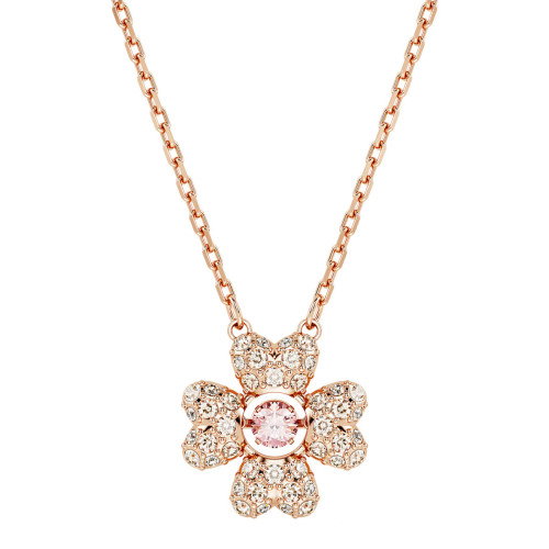 Luxoia - Swarovski Idyllia Halskette Glücksklee Weiss Roségold Legierungsschicht - 5674211