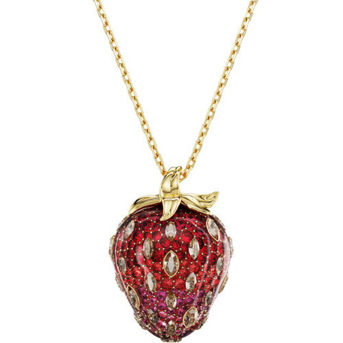 Luxoia - Swarovski Idyllia Halskette Verschiedene Schliffe Erdbeere Rot Goldlegierungsschicht - 5742676
