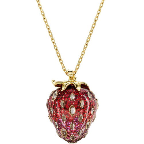 Luxoia - Swarovski Idyllia Halskette Verschiedene Schliffe Erdbeere Rot Goldlegierungsschicht - 5742676