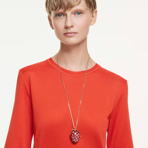 Luxoia - Swarovski Idyllia Halskette Verschiedene Schliffe Erdbeere Rot Goldlegierungsschicht - 5742676