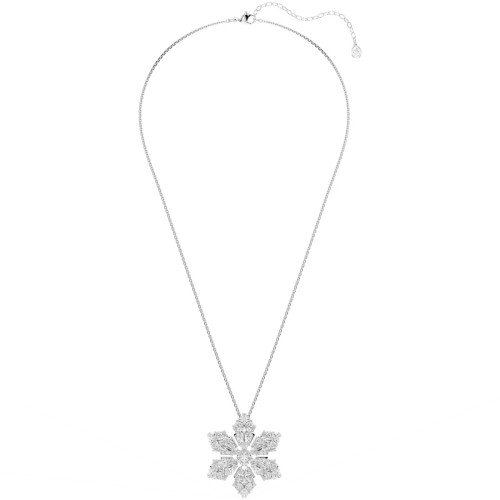 Luxoia - Swarovski Idyllia Halskette und Brosche Verschiedene Schliffe Schneeflocke Weiss Rhodiniert - 5754685