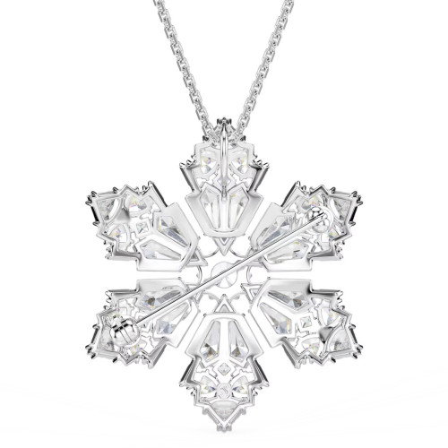 Luxoia - Swarovski Idyllia Halskette und Brosche Verschiedene Schliffe Schneeflocke Weiss Rhodiniert - 5754685