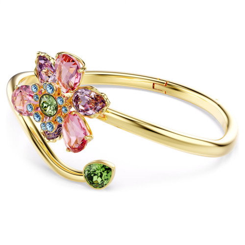 Luxoia - Swarovski Idyllia Armreif Verschiedene Schliffe Blume Mehrfarbig Goldlegierungsschicht