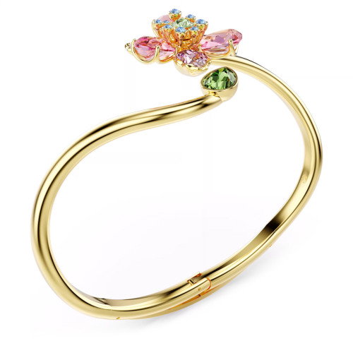 Luxoia - Swarovski Idyllia Armreif Verschiedene Schliffe Blume Mehrfarbig Goldlegierungsschicht