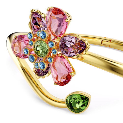 Luxoia - Swarovski Idyllia Armreif Verschiedene Schliffe Blume Mehrfarbig Goldlegierungsschicht