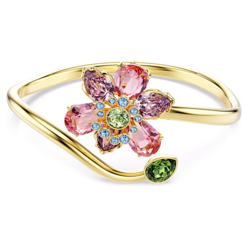 Luxoia - Swarovski Idyllia Armreif Verschiedene Schliffe Blume Mehrfarbig Goldlegierungsschicht