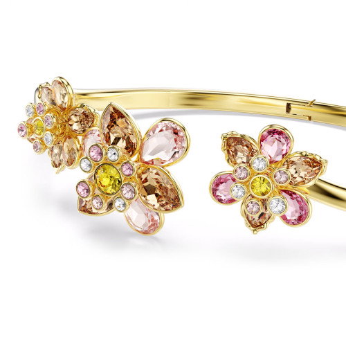Luxoia - Swarovski Idyllia Armreif Verschiedene Schliffe Blume Mehrfarbig Goldlegierungsschicht